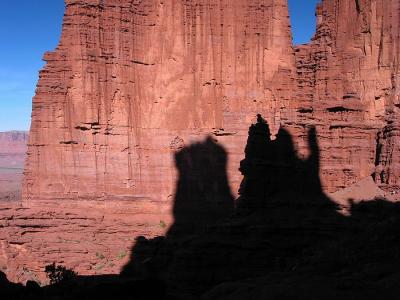 Hikers, Wall, and Shadow