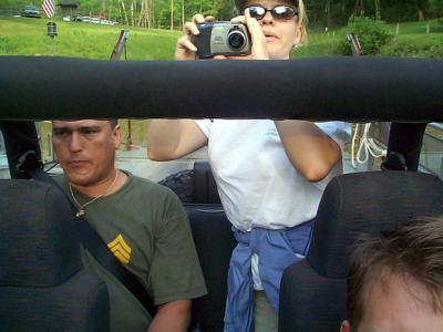 Backseat photographer and the grump