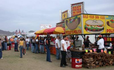 Food stands at Cycle Fest