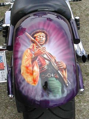 Close-up of the Jimi Hendrix bike