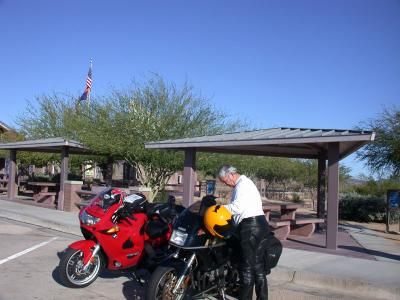 At the rest stop near Ehrenberg -- we're back in Arizona now!