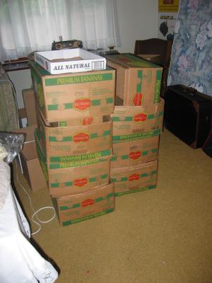 banana boxes ready to pack