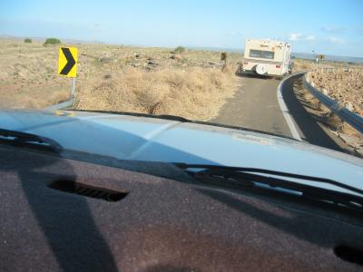 massive tumbleweeds cover the road