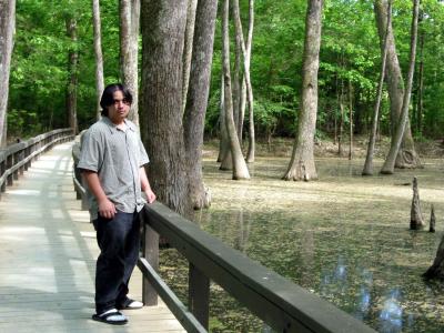Swamp along the Natchez Trace (and Frank)