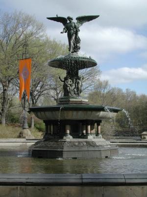 A lone pigeon witnessed my passing through Central Park's Bethesda Terrace on my way to meet The participants in The Weekday Cyclists' Cherry Blossom Ride to Essex County, New Jersey.