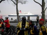 The QE II comes in for a closer look....