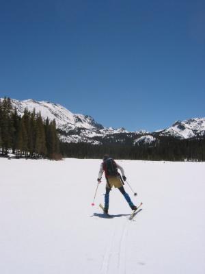 Mark skating  across Lake Mary