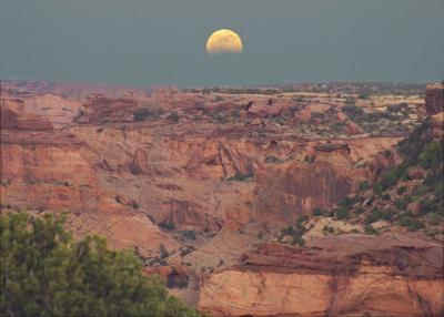 (Eclipsed) Moonrise Over Canyon de Chelly