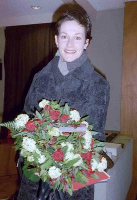 Marijana Mijanovic with her bouquet