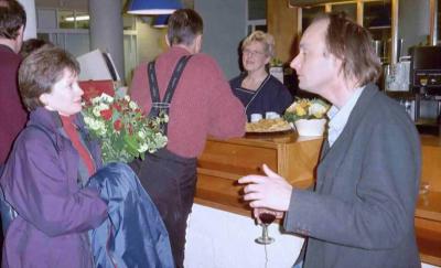 Nancy Argenta discussing some aspects of the performance with the conductor, Jan Willem de Vriend