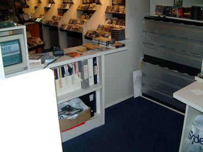 This is the place where Sander is standing the whole day, while giving advice to customers, or still better, selling CDs