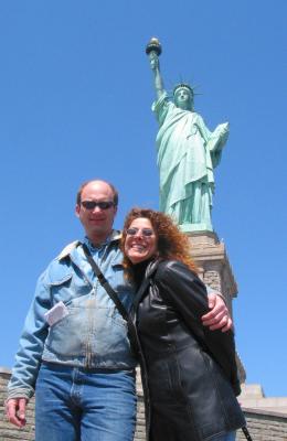 Keith and Michelle in front of the Ms.