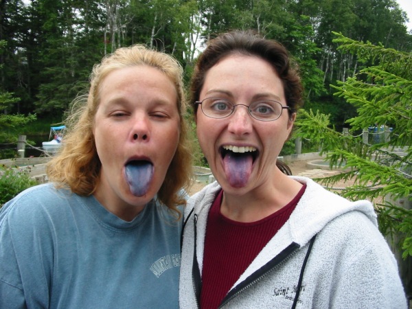 Eating Smurfs?  Or blue cotton candy?