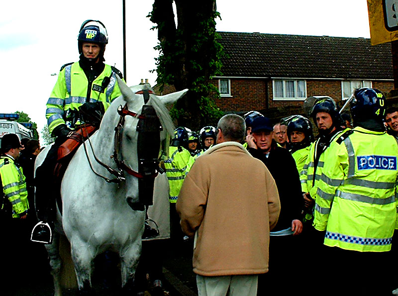Keeping the hooligans at bay...