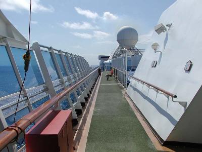 Heading down the starboard side jogging track.