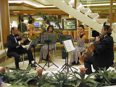 String quartet provide soothing sounds in the atrium