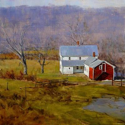 11. Woodbury farm, late fall. 14 1/2 x 14 1/2