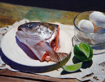 20. Salmon and lime. 15 x 18 3/4