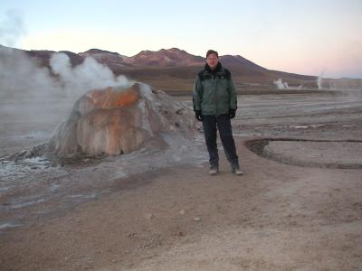 Peter and a steam fumarole