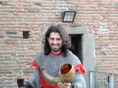 middle-age soldier, at the tower of Castello di San Zeno