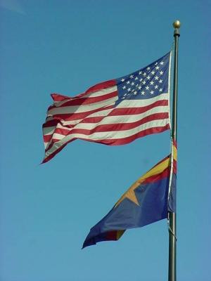 American flag and Arizona flag