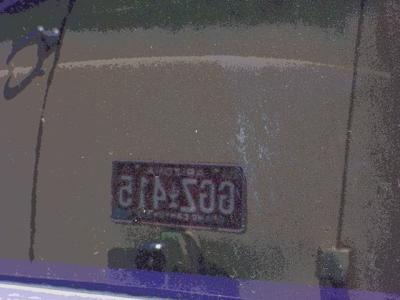 reflection of license plate