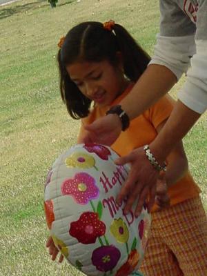 a balloon on mothers day for neighbor Nita