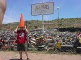 jeff demonstrating an orangecone at all bikes in Rye Arizona