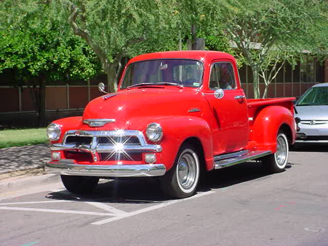<br><b>red 1954 Chevy 3100 </b>
