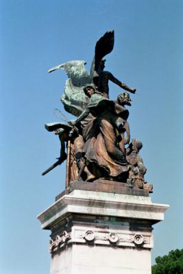 Bronze statue in front of the Victor Emmanuel Monument