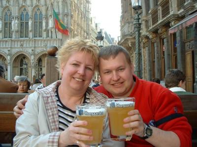 Sue and Rob enjoying a beer!