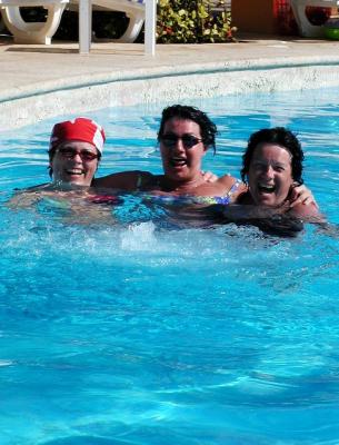 Nikki, Linda, Suzanne in Pool