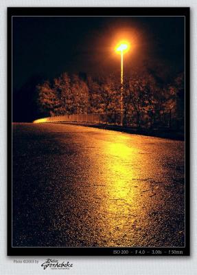 Streetlight reflections