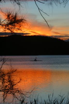 Canoe portrait at sunset