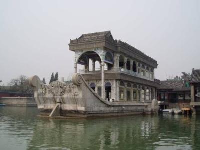 Marble boat in Western Style built for the pleasures of the Empress CiXi.