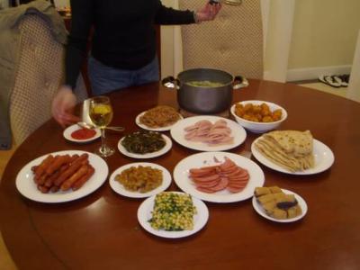 Feast prepared by Cynthia and Diana on April 7