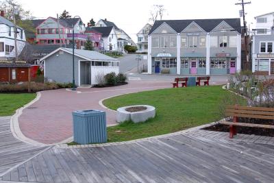 The town pier along Commercial Street in Boothbay Harbor.