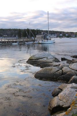 Pre-sunset near the public piers in Boothbay Harbor, Maine.