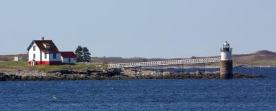 The view from Ocean Point in East Boothbay looking out at Ram Island Lighthouse.
