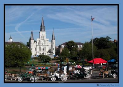St Louis Cathedral and with Carriages