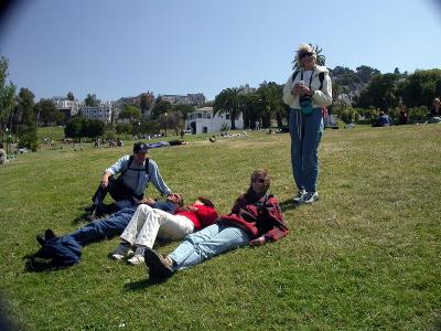 Group shot of Bill, Dave, Sue, Monique and Sandy at Dolores Park