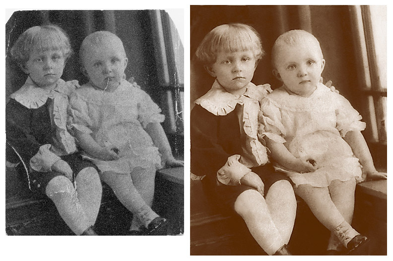 Before-and-After: My-mom-and uncle 1920