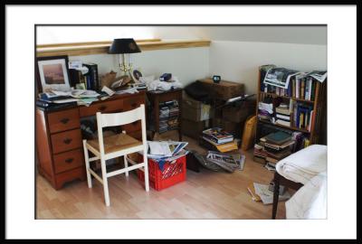 ....next door is Ron's space. He promises it will be organized w/in 30 days! How much do you want to bet?