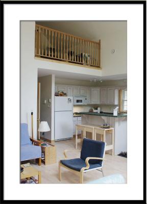 View to the loft from livingroom.