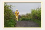 A yellow visitor (rain slicker)