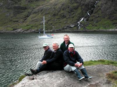 Alastair (skipper)John (anchorman), Steve (chef & cameraman) & Tom (naturalist)