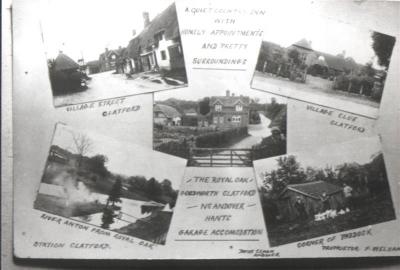 Postcard of Royal Oak, Goodworth Clatford, nr Andover a pub that grans brother run.