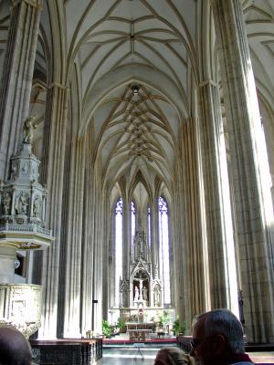 Inside the Cathedral of Saints Peter and Paul in Brno