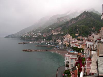 Amalfi in the morning from the patio of our hotel room.