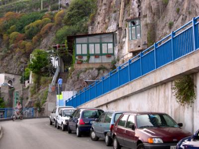 Walking back to Amalfi from Atrani: Entrance to enclosed public walkway & Zaccaria's Restaurant where we ate dinner.